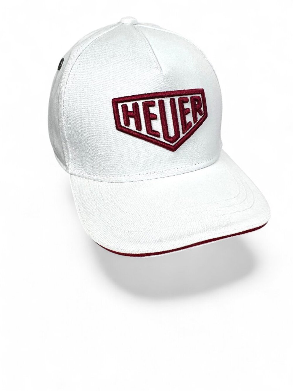 TAG Heuer Adjustable Baseball Cap Hat White with Raised Embroidered Red Logo